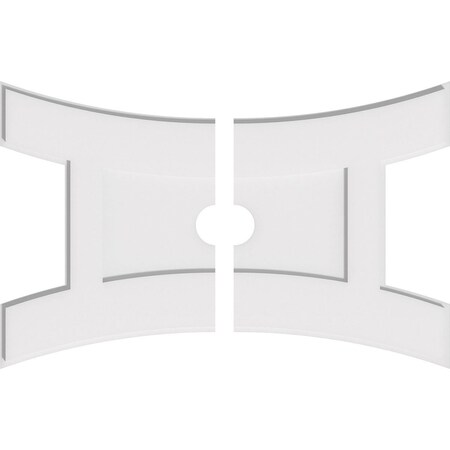 Ekena Millwork Haven Architectural Grade PVC Ceiling Medallion, 32"W x 21 3/8"H x 3"ID x 7"C x 1"P, Two-Piece CMP32X21HN2-03000